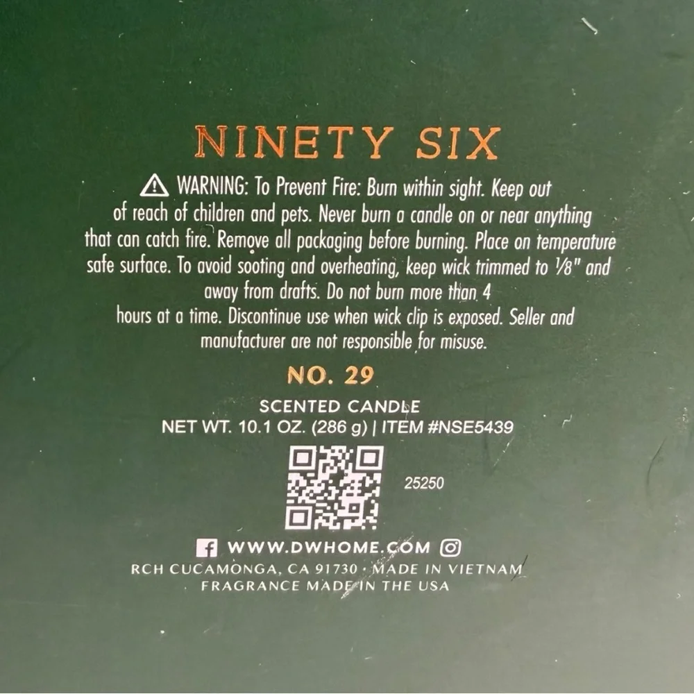 NINETY SIX No. 29 Candle Set with Gold Wick Trimmer